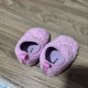 Plush Purple Baby Girls Soft Slip-On Shoes